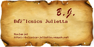 Bölcsics Julietta névjegykártya